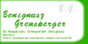 benignusz gremsperger business card